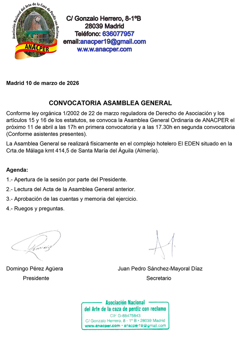 CONVOCATORIA ASAMBLEA GENERAL 2026